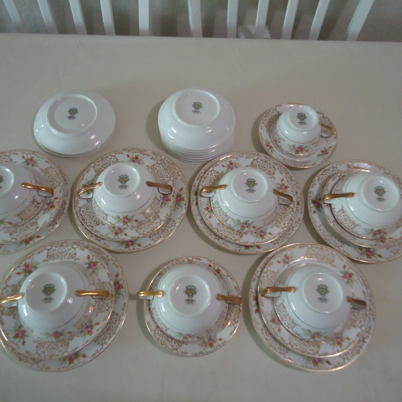 VTG Noritake Japan 315 Presolure U.S. DesignPat Applied For Set 27 pc Gold Trim - Picture 13 of 16